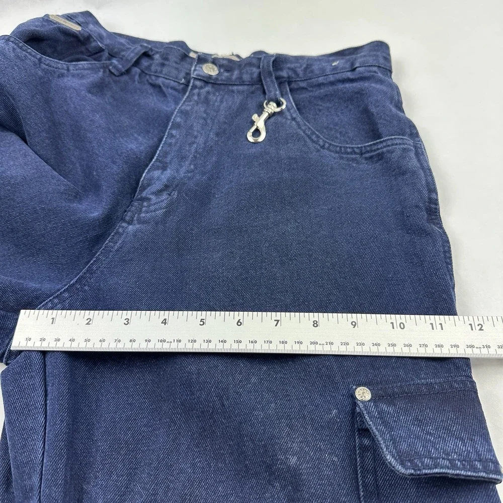 Pure Gear Cargo Jeans Mens 29 Dark Wash Blue‎ Vintage 90s Baggy Utility Denim